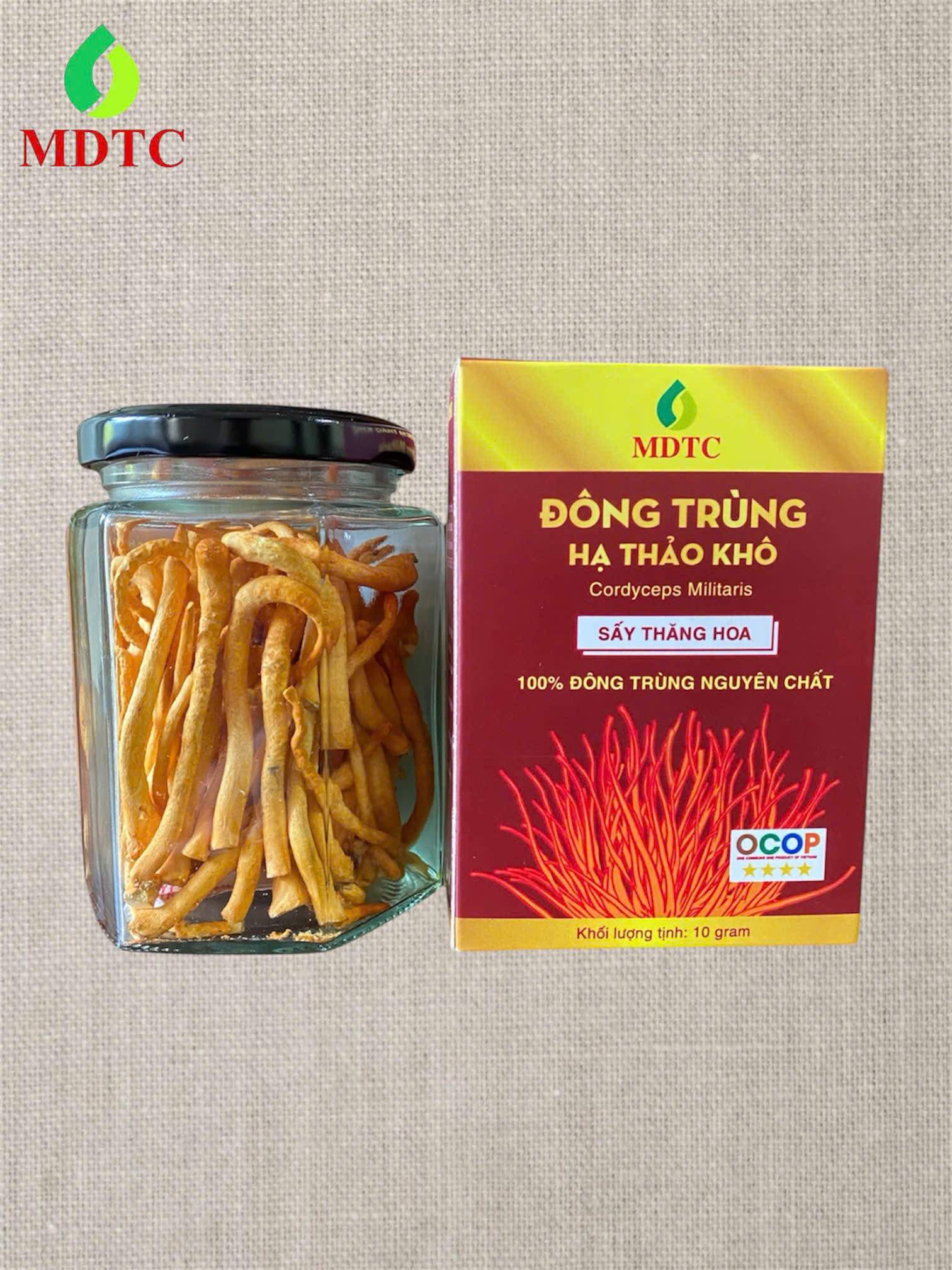 Giỏ quà tặng combo 2 hũ ĐÔNG TRÙNG HẠ THẢO KHÔ 10gr loại 1